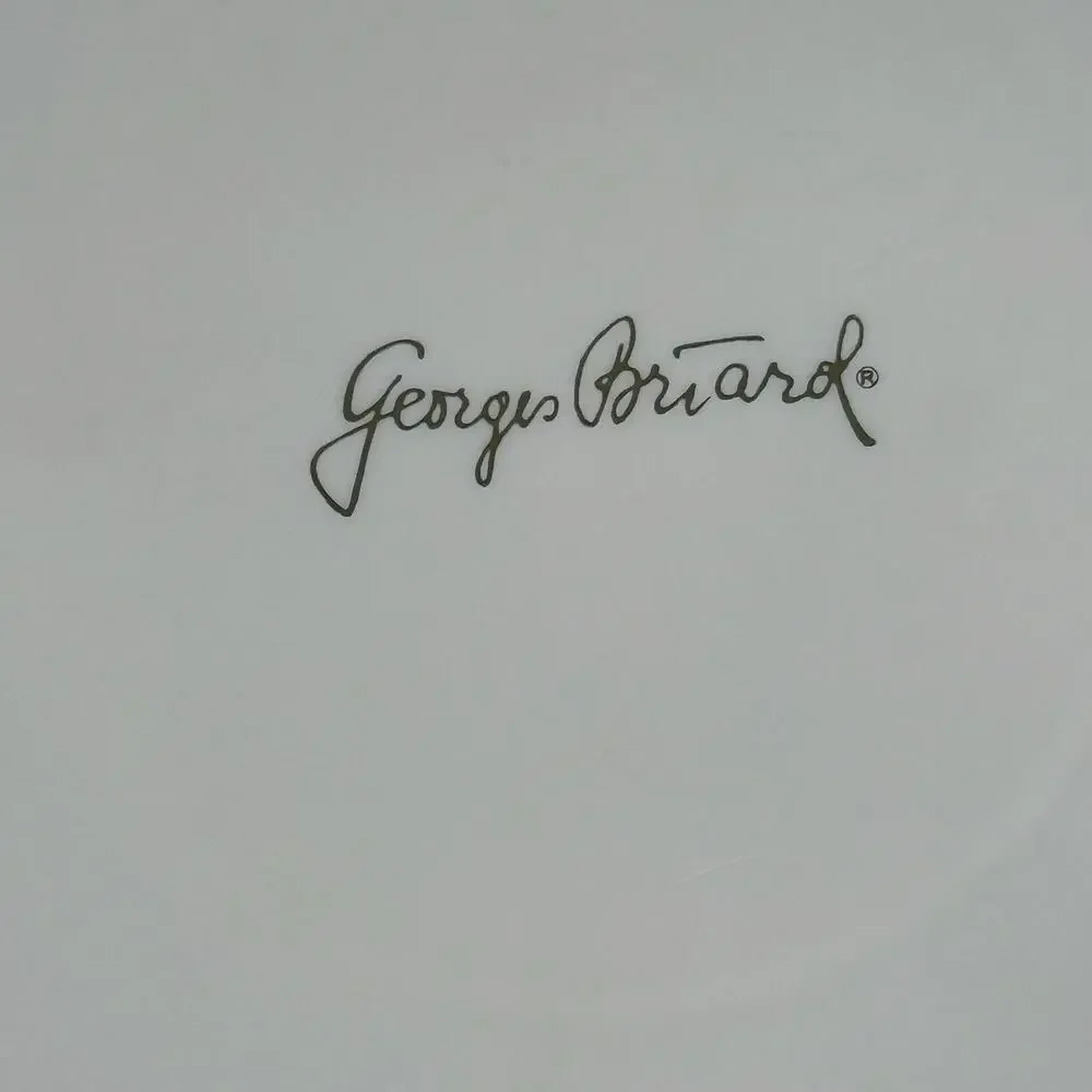Georges Briard VTG Brown Faux Leather White Lined Ice Bucket Plastic Handle READ